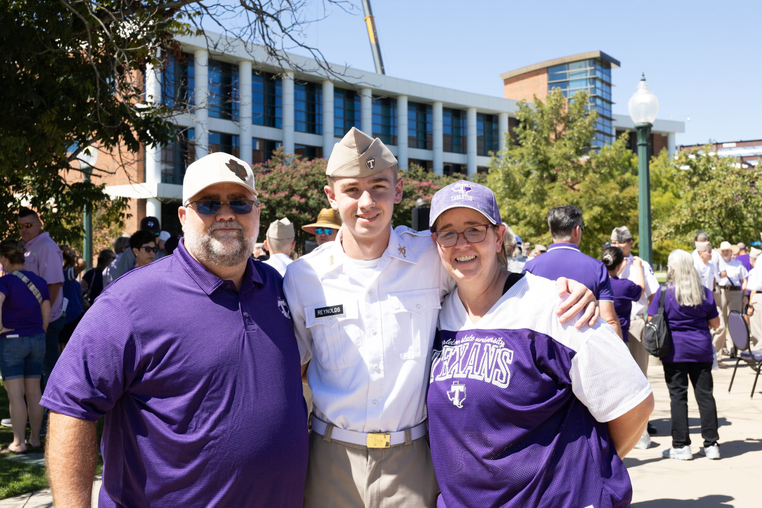 Corps of Cadets Brass ceremony student with their parents.