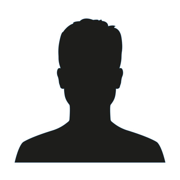 Silhouette of man stock photo.