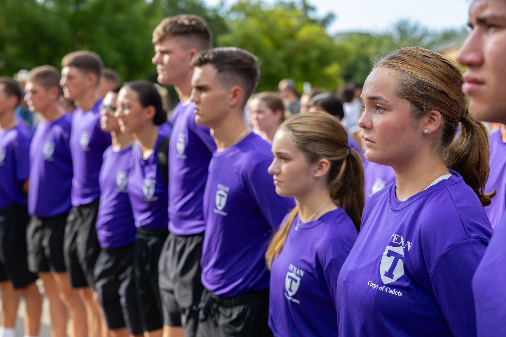 Freshmen cadets in formation