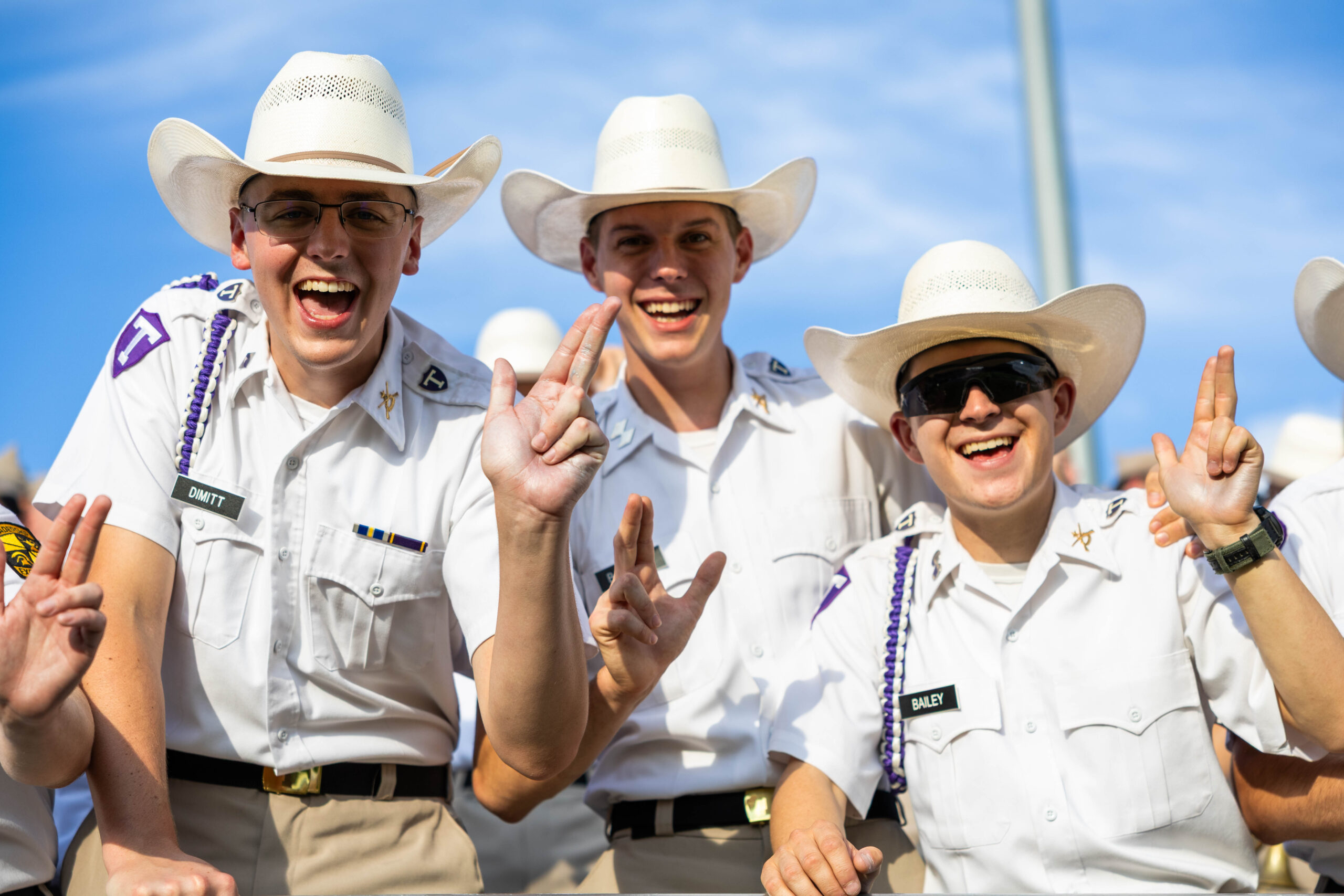 Senior cadets at football game.