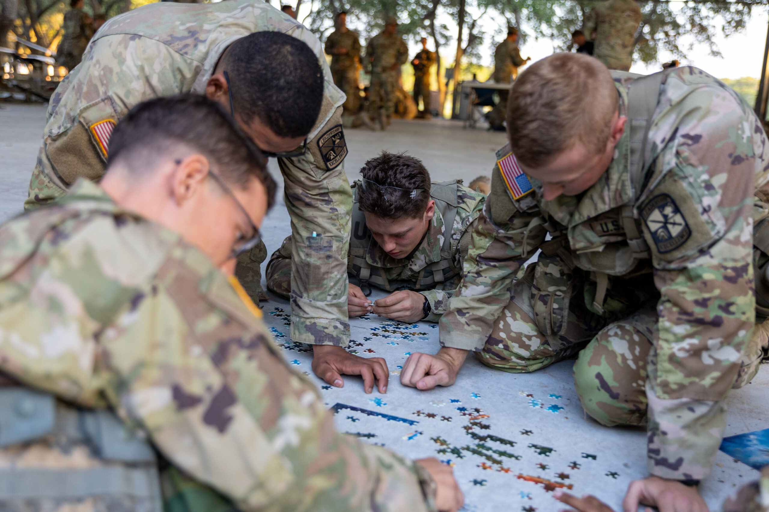 Cadets doing hands on learning exercise